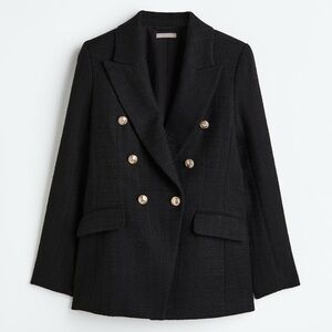 H&M Black Boucle Jacket, Large